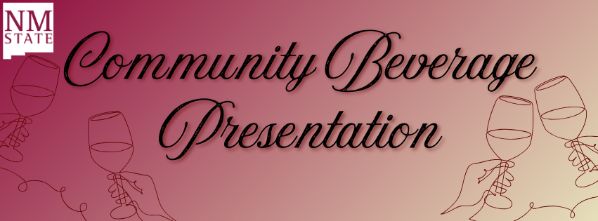 Purple ombre background, Community Beverage Presentation with NM State logo